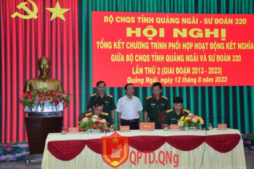 Bộ CHQS tỉnh và Sư đoàn 320 (Quân đoàn 3) tổ chức Hội nghị tổng kết rút kinh nghiệm Chương trình phối hợp hoạt động kết nghĩa lần thứ 2, giai đoạn 2013-2023. 