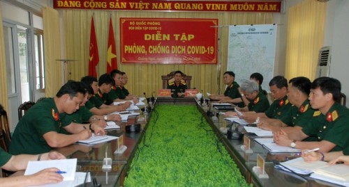 BỘ CHQS TỈNH DIỄN TẬP PHÒNG CHỐNG, DỊCH COVID 19