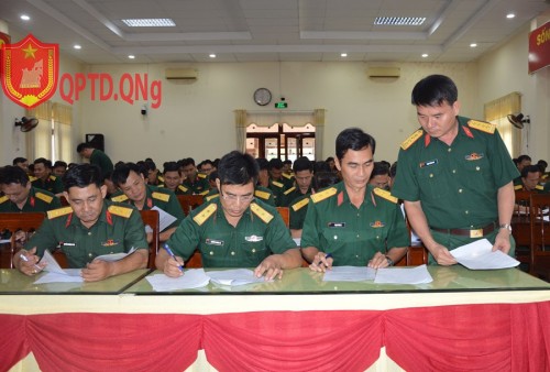 Kiểm tra nhận thức chính trị năm 2023 cho cán bộ Sĩ quan, Quân nhân chuyên nghiệp thuộc diện Bộ CHQS tỉnh quản lý trong toàn LLVT tỉnh.