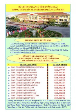 CHI TIẾT CHỈ TIÊU TUYỂN SINH CỦA CÁC TRƯỜNG KHỐI QUÂN ĐỘI NĂM 2024