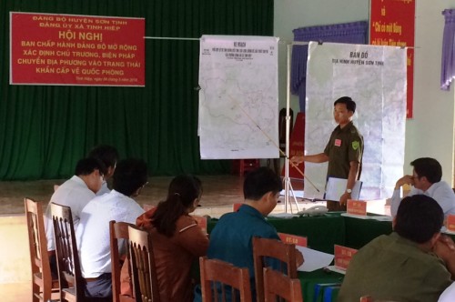 Xã Tịnh Hiệp, huyện Sơn Tịnh đã tổ chức diễn tập chiến đấu phòng thủ năm 2018