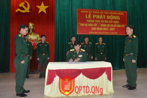Đảng bộ Quân sự tỉnh  phát động phong trào thi đua xây dựng “chi bộ bốn tốt”, “đảng bộ cơ sở bốn tốt” giai đoạn 2022 - 2027 