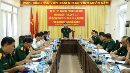 Bộ CHQS tỉnh tổ chức hiệp đồng phòng chống Thiên tai - tìm kiếm cứu nạn, cháy nổ năm 2017