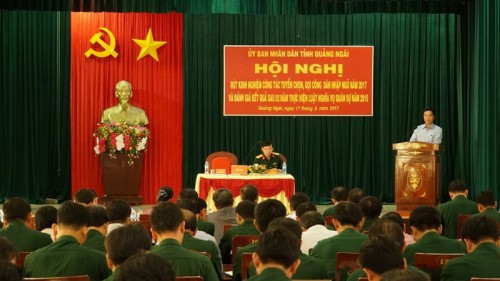 UBND tỉnh Quảng Ngãi vừa tổ chức Hội nghị rút kinh nghiệm công tác tuyển chọn, gọi công dân nhập ngũ năm 2017