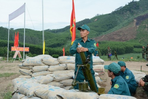 Bộ CHQS tỉnh Kiểm tra bắn đạn lực lượng dân quân pháo binh 