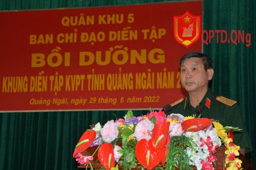 Ban chỉ đạo diễn tập Quân khu 5: Bồi dưỡng khung diễn tập KVPT tỉnh Quảng Ngãi