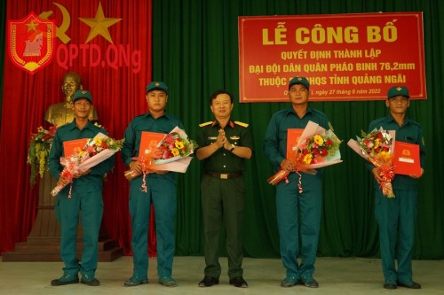 Quảng ngãi: Công bố thành lập Đại đội Tự vệ pháo phòng không 37mm và Đại đội Dân quân Pháo binh 76,2mm.
