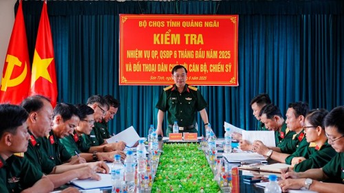 BỘ CHQS TỈNH QUẢNG NGÃI KIỂM TRA CÔNG TÁC QUÂN SỰ- QUỐC PHÒNG 6 THÁNG ĐẦU NĂM 2025