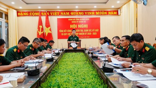 ĐẢNG ỦY QUÂN SỰ TỈNH TỔNG KẾT CÔNG TÁC KIỂM TRA, GIÁM SÁT, THI HÀNH KỶ LUẬT CỦA ĐẢNG NHIỆM KỲ 2020 – 2025.