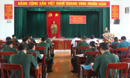 Đảng ủy – Quân sự huyện Minh Long sơ kết 5  năm thực hiện Nghị quyết số 28/NQ-TW 