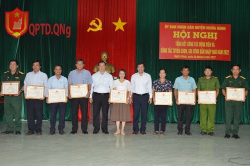 Nghĩa Hành tổng kết công tác Động viên và công tác Tuyển chọn gọi công dân nhập ngũ năm 2022