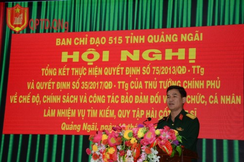 QUẢNG NGÃI TỔNG KẾT 10 NĂM THỰC HIỆN CÁC CHÍNH SÁCH VỀ CÔNG TÁC TÌM KIẾM, QUY TẬP HÀI CỐT LIỆT SĨ.