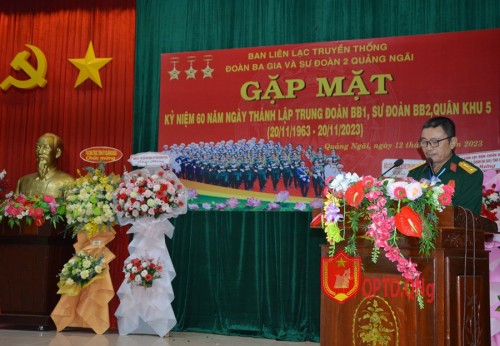 GẶP MẶT KỶ NIỆM 60 NĂM NGÀY THÀNH LẬP TRUNG ĐOÀN BB1, SƯ ĐOÀN BB2, QUÂN KHU 5
