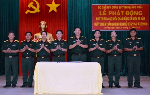 Đảng ủy, Bộ Chỉ huy quân sự tỉnh phát động thi đua chào mừng 65 năm chiến thắng Điện Biên Phủ 