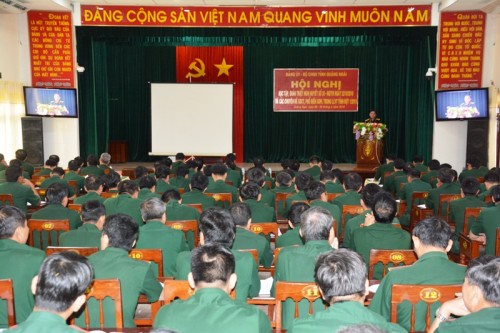 Hội nghị học tập, quán triệt, triển khai thực hiện Nghị quyết số 35 của Bộ Chính trị khóa XII và phổ biến các chuyên đề giáo dục chính trị,  pháp luật trong LLVT tỉnh  năm 2019 