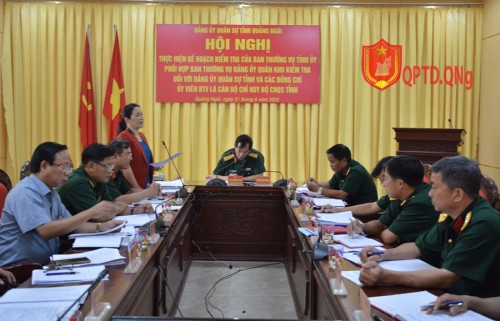 Đoàn Kiểm tra Ban thường vụ Tỉnh ủy thông báo kết quả kiểm tra Đảng ủy  Quân sự tỉnh. 