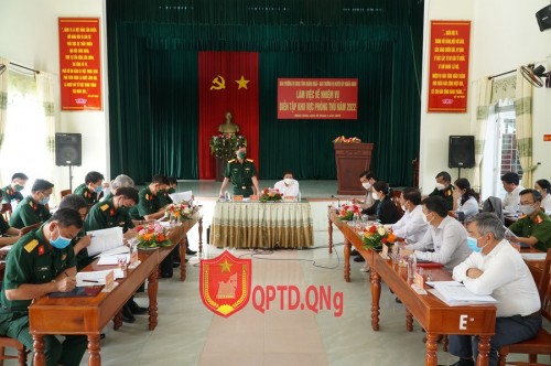 Đảng ủy Quân sự tỉnh làm việc với Ban Chỉ đạo diễn tập huyện Nghĩa Hành năm 2022