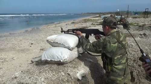 Đại đội Bộ binh 1, Ban CHQS huyện Lý Sơn chức diễn tập chiến thuật vòng tổng hợp 