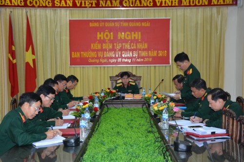 Hội nghị kiểm điểm tập thể Ban thường vụ  Đảng ủy Quân sự tỉnh 