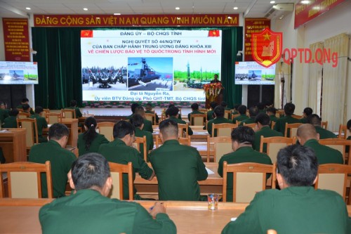 Đảng ủy, Bộ CHQS tỉnh Quảng Ngãi tổ chức lớp học nghiên cứu, học tập, quán triệt Nghị quyết hội nghị lần thứ tám Ban chấp hành Trung ương khóa XIII.