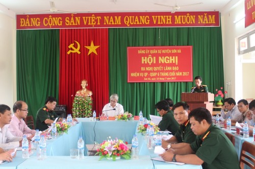 Sơn Hà Hội nghị ra Nghị quyết lãnh đạo thực hiện nhiệm vụ QP, QSĐP 6 tháng cuối năm 2017