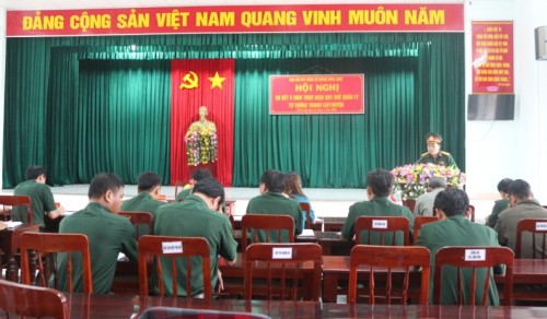 Ban chỉ huy quân sự huyện Minh Long tổ chức Hội nghị sơ kết 5 năm thực hiện Quy chế quản lý tư tưởng