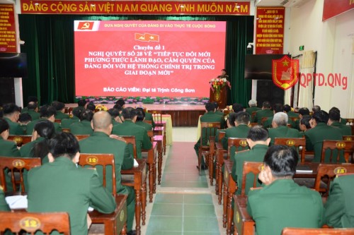 Bộ CHQS tỉnh Quảng Ngãi tổ chức học tập, quán triệt, triển khai thực hiện nghị quyết hội nghị lần thứ sáu Ban chấp hành Trung ương Đảng khoá XIII.