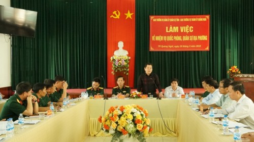 Đảng ủy Quân sự tỉnh Quảng Ngãi làm việc với Ban thường vụ Thành ủy Quảng Ngãi 