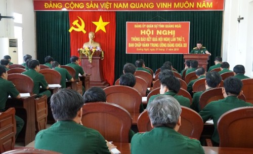 Đảng ủy Quân sự tỉnh  tổ chức Hội nghị thông báo nhanh kết quả Hội nghị lần thứ 7 Ban Chấp hành Trung ương Đảng Khóa XII 