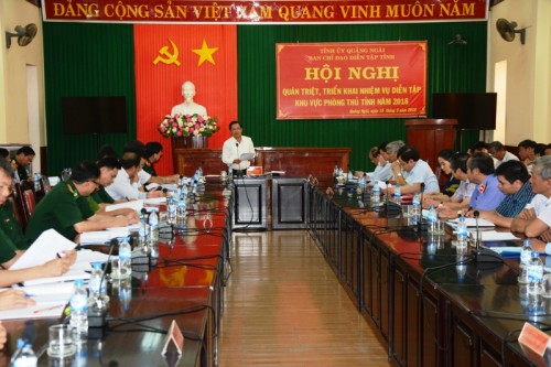  Hội nghị quán triệt,  triển khai nhiệm vụ diễn tập khu vực phòng thủ năm 2018. 