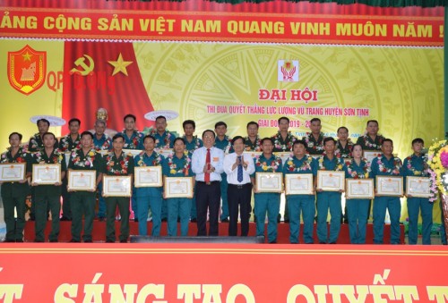 Tuần qua, UBND huyện Sơn Tịnh tổ chức Đại hội Thi đua Quyết thắng lực lượng vũ trang huyện giai đoạn 2019-2024