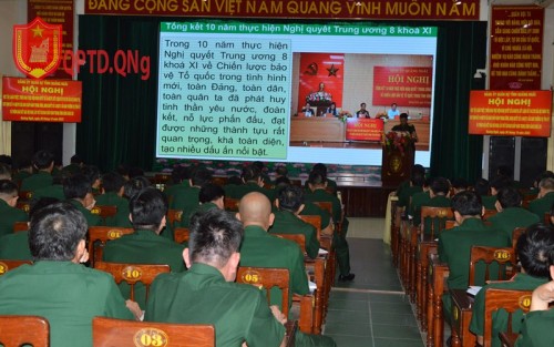 Đảng ủy Bộ CHQS tỉnh Quảng Ngãi học tập, quán triệt các Nghị quyết của Bộ Chính trị và thông báo kết quả Hội nghị Trung ương 8, khóa XIII.