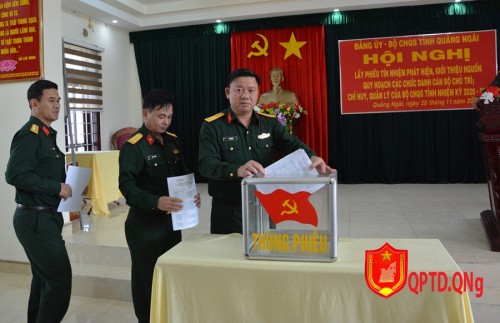Hội nghị lấy phiếu tín nhiệm, phát hiện, giới thiệu nguồn quy hoạch các chức danh cán bộ chủ trì, chỉ huy quản lý Bộ CHQS tỉnh, nhiệm kỳ 2020-2025