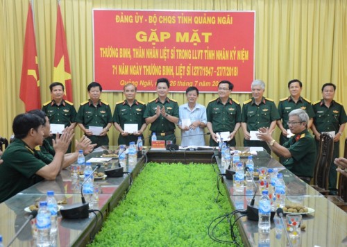 Bộ CHQS tỉnh gặp mặt Thương binh, thân nhân Liệt sỹ nhân kỷ niệm 71 năm ngày thương binh, liệt sỹ.